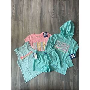 NWT Champion hoodie, t-shirts & shorts bundle, Girls Size M